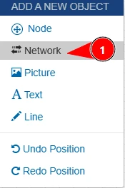 FortiManager interface configuration layout in virtual network simulator